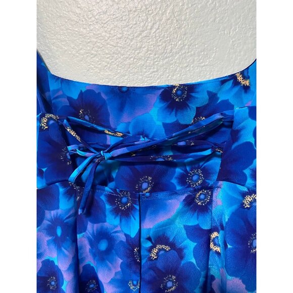 Vintage 90s Y2k My Michelle Women's Junior Blue‎ Floral Dress Size 15 - Picture 3 of 8